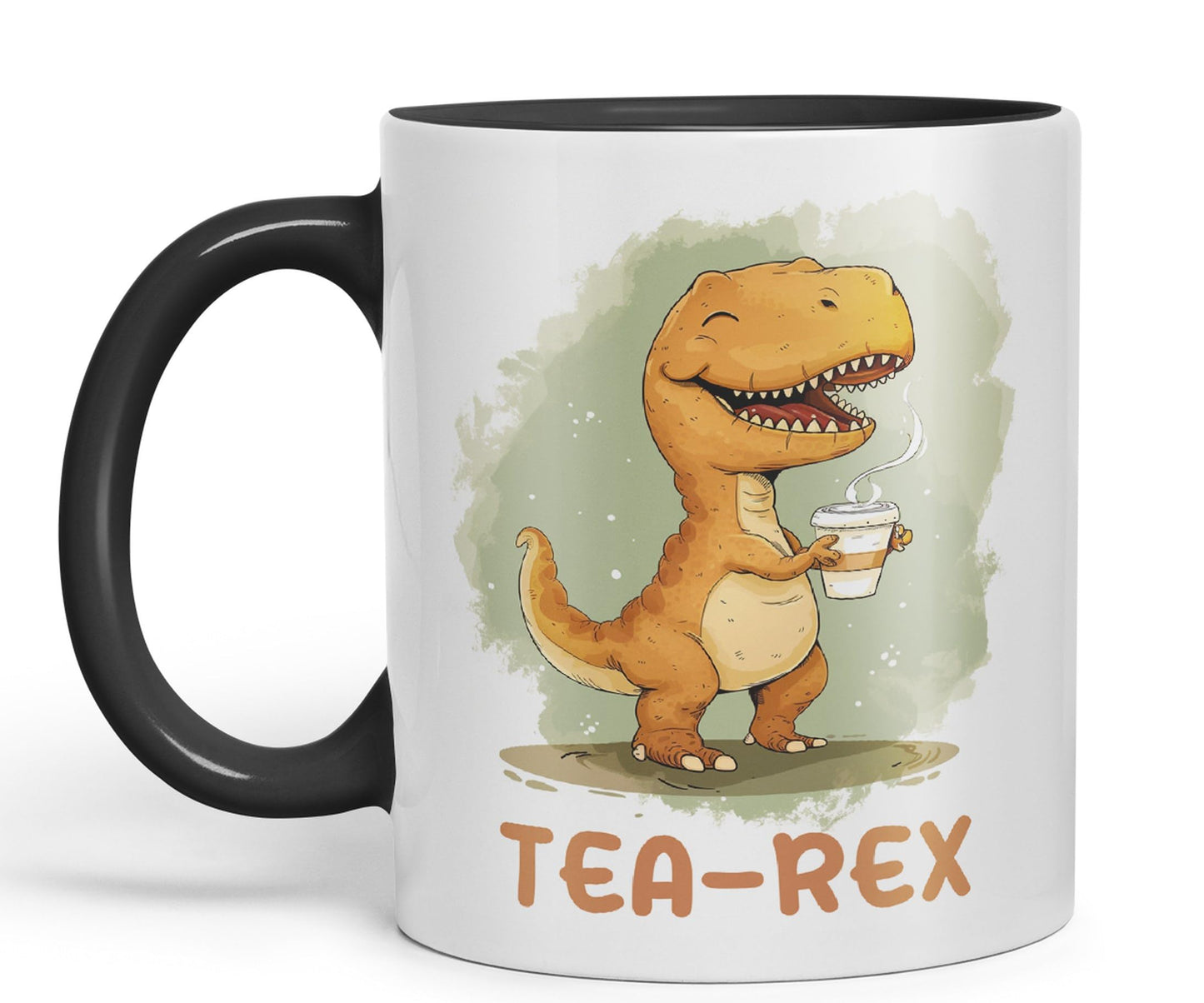 Tea-Rex, Dinosaurus, Dino Joke sarkasm Sarcastic Ceramic Coloured Mug Cup for Tea Coffee Hot Brew 330ml 11Oz Gift