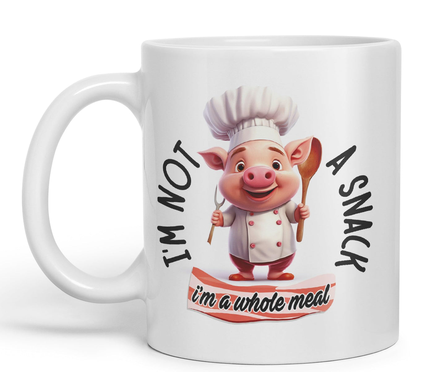 I'm Not a Snack. I'm a Whole Meal Pig Joke sarkasm Sarcastic Ceramic Coloured Mug Cup for Tea Coffee Hot Brew 330ml 11Oz Gift