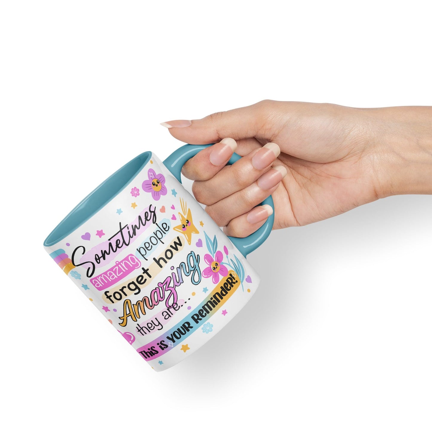 Vixar Sometimes Amazing People Forgot... Coloured Ceramic Mug Cup Gift 330ml 11oz Work Office Tea Coffee Gift