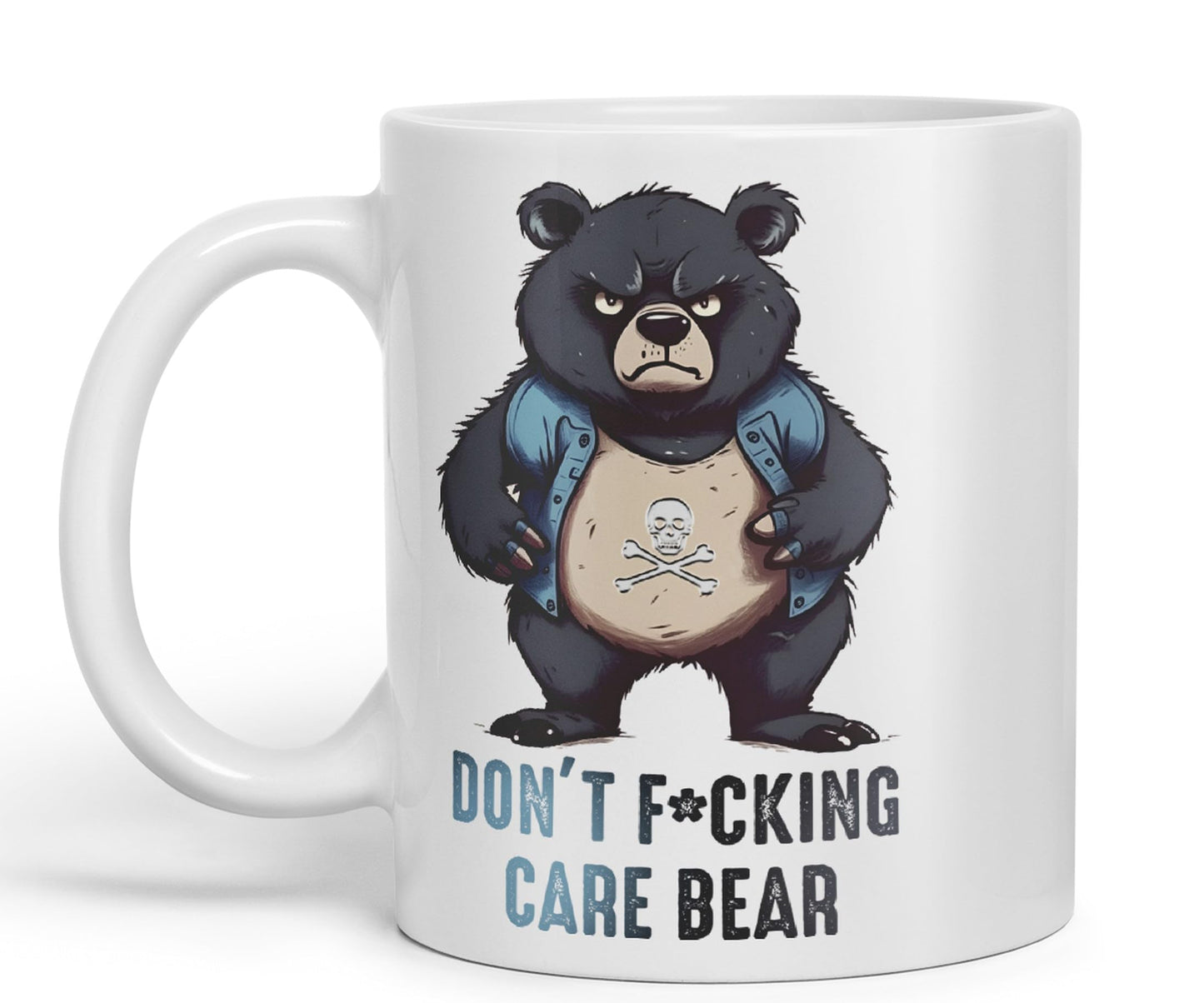 Vixar Don't F**g Care Bear Sarcastic Joke Ceramic Coloured Mug Cup for Tea Coffee Hot Brew 330ml 11Oz