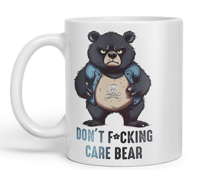 Vixar Don't F**g Care Bear Sarcastic Joke Ceramic Coloured Mug Cup for Tea Coffee Hot Brew 330ml 11Oz