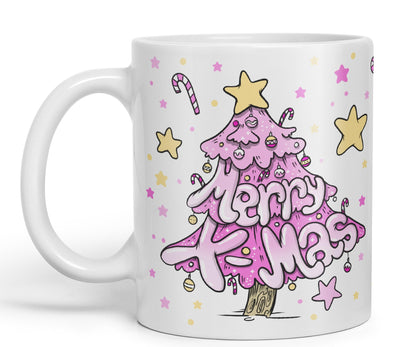 Vixar Christmas, Xmas Designs Tree Presents Coloured Ceramic Mug Cup Gift 330ml 11oz Work Office Tea Coffee Gift (CH3)