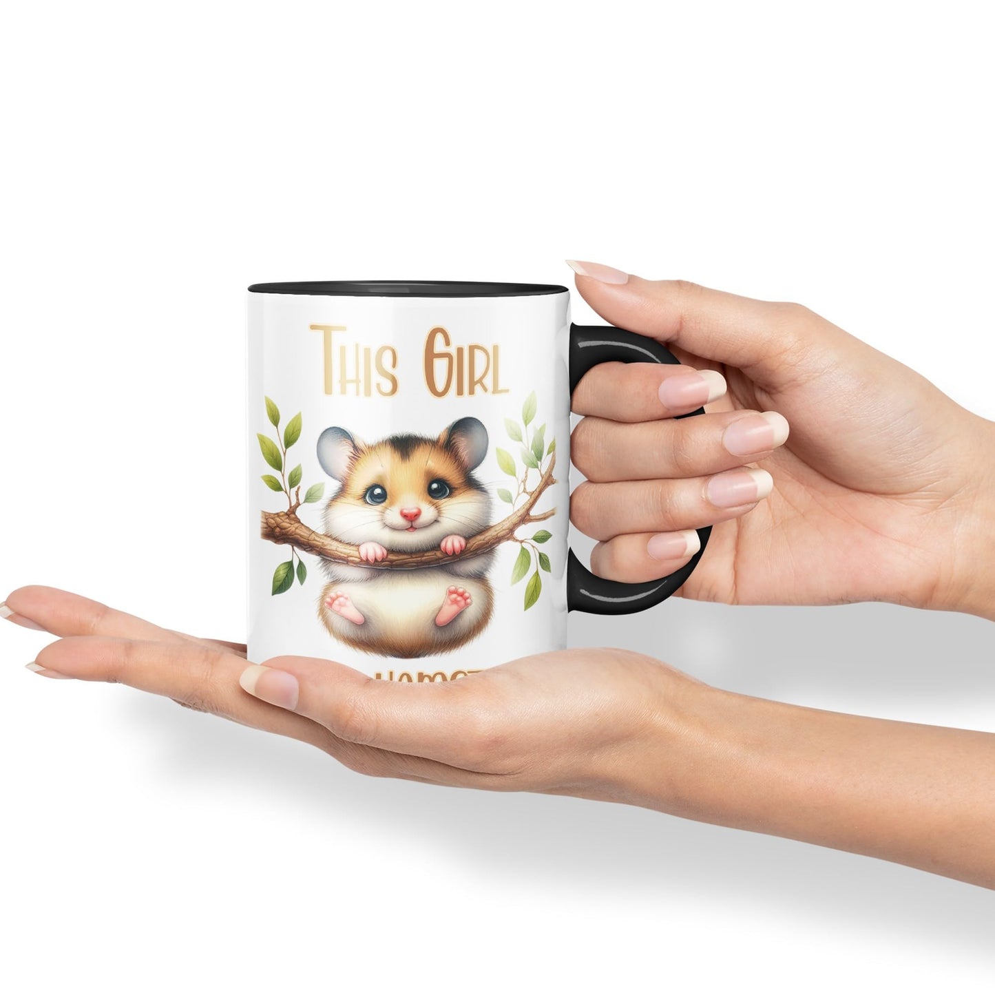 This Girl Loves Hamster Joke sarkasm Sarcastic Ceramic Coloured Mug Cup for Tea Coffee Hot Brew 330ml 11Oz Gift