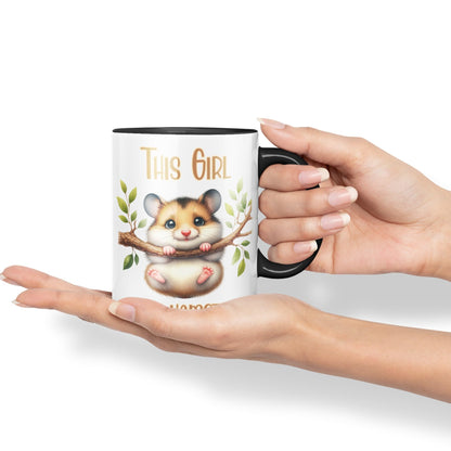 This Girl Loves Hamster Joke sarkasm Sarcastic Ceramic Coloured Mug Cup for Tea Coffee Hot Brew 330ml 11Oz Gift