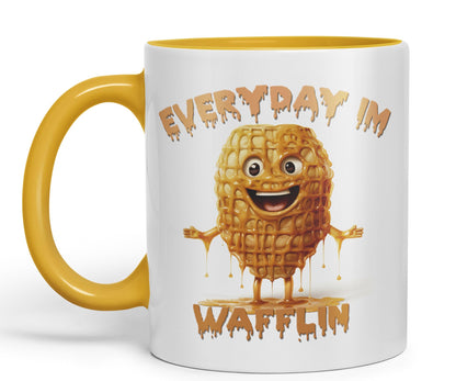 Everyday Im Wafflin, Joke sarkasm Sarcastic Ceramic Coloured Mug Cup for Tea Coffee Hot Brew 330ml 11Oz Gift