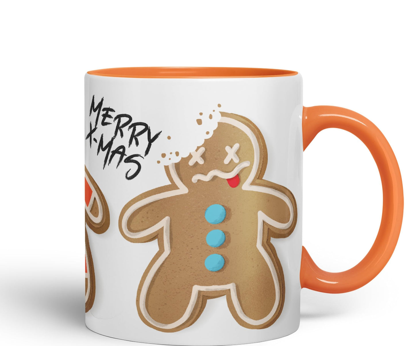 Vixar Gingerbread Man Cake Christmas, Xmas Designs Presents Coloured Ceramic Mug Cup Gift 330ml 11oz Work Office Tea Coffee Gift (CH1)