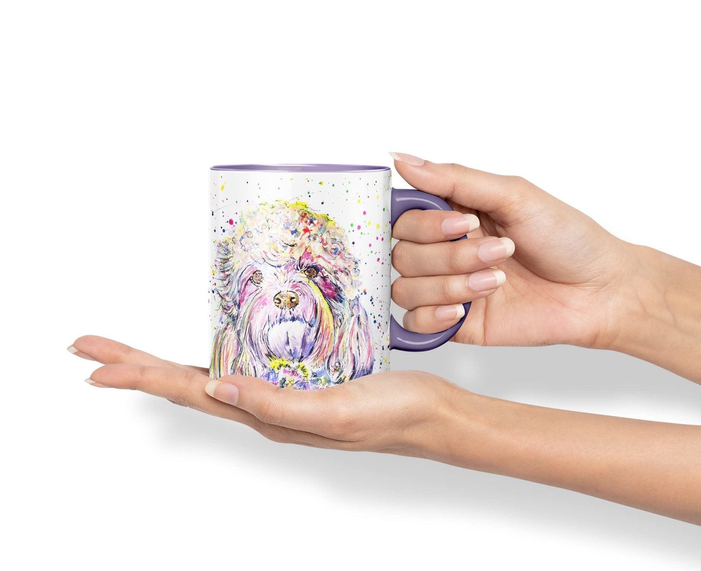 Vixar Cavapoo Puppies Dog Pet Animals Watercolour Art Coloured Mug Cup Gift Birthday Work Office Tea Coffee