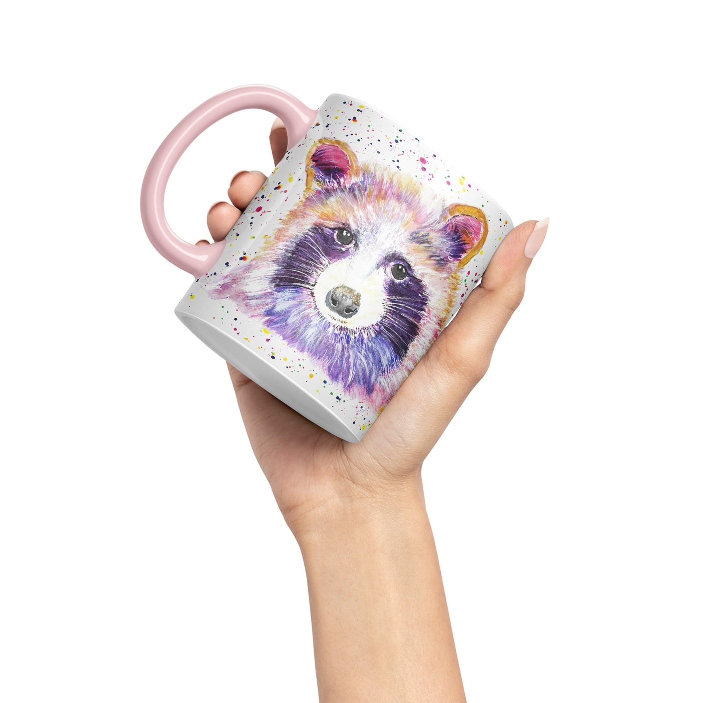 Racoon animals Watercolour Ceramic Coloured Mug Cup for Tea Coffee Hot brew 330ml 11Oz Gift