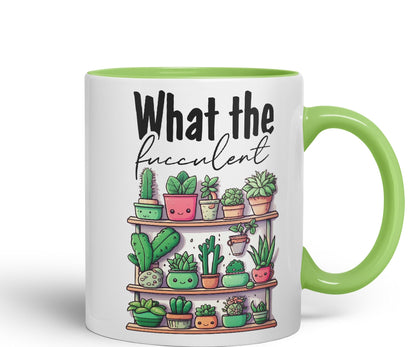 What The fucculent, Succulent Plant Joke Sarcastic Ceramic Coloured Mug Cup for Tea Coffee Hot Brew 330ml 11Oz Gift