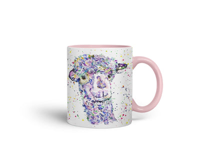 Vixar Llama lama Wildlife Farm Animals Watercolour Art Coloured Mug Cup Gift Birthday Work Office Tea Coffee