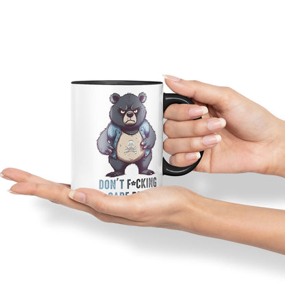 Vixar Don't F**g Care Bear Sarcastic Joke Ceramic Coloured Mug Cup for Tea Coffee Hot Brew 330ml 11Oz