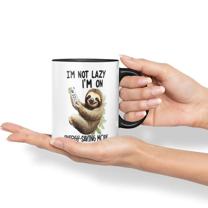 I'm Not Lazy I'm On Energy-Saving Mode Sloth Joke sarkasm Sarcastic Ceramic Coloured Mug Cup for Tea Coffee Hot Brew 330ml 11Oz Gift