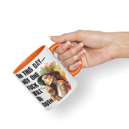 On This Day.. Not one f.. Will be Given Sarcastic Joke Ceramic Coloured Mug Cup for Tea Coffee Hot Brew Gift 330ml 11 OZ