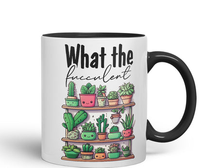 What The fucculent, Succulent Plant Joke Sarcastic Ceramic Coloured Mug Cup for Tea Coffee Hot Brew 330ml 11Oz Gift