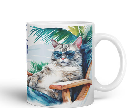 Vixar Cat Lover I Work Hard so My cat can Have a Better Life Coloured Ceramic Mug Cup Gift 330ml 11oz Work Office Tea Coffee