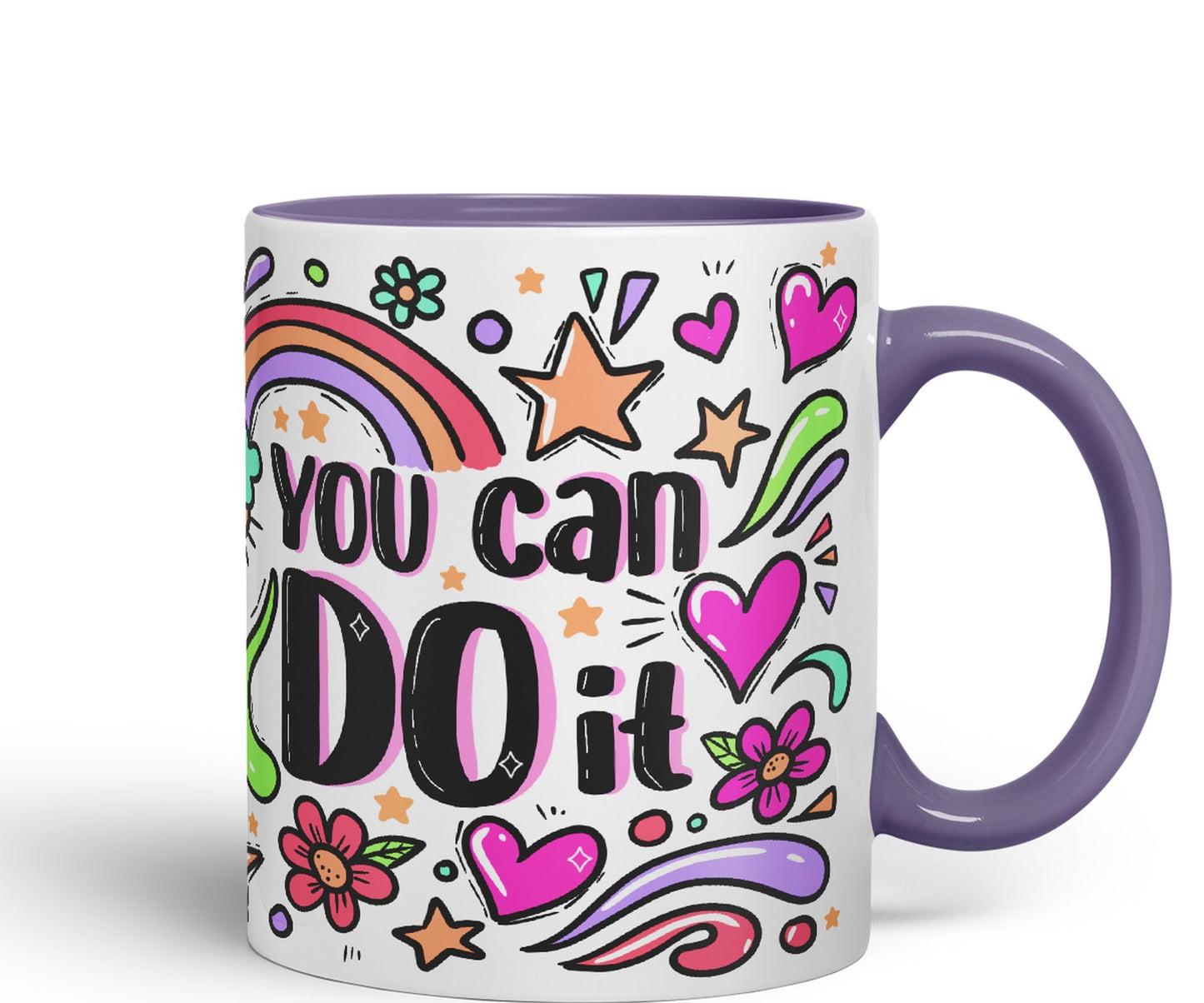 Vixar You Can Do It Motivation Gift Presents Coloured Ceramic Mug Cup Gift 330ml 11oz Work Office Tea Coffee