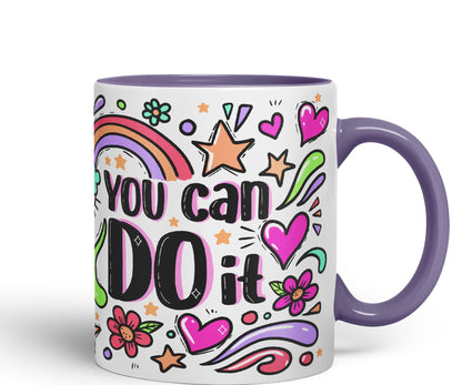 Vixar You Can Do It Motivation Gift Presents Coloured Ceramic Mug Cup Gift 330ml 11oz Work Office Tea Coffee