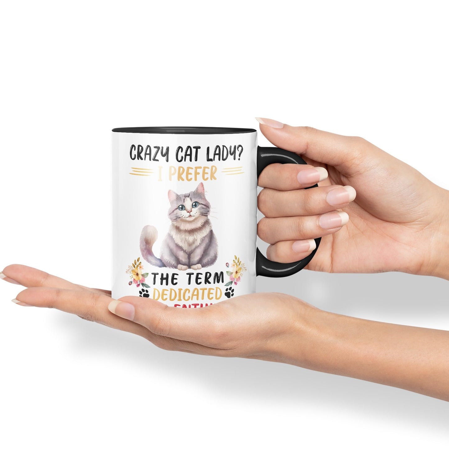 Vixar Crazy Cat Lady? I Prefer Sarcastic Joke Ceramic Coloured Mug Cup for Tea Coffee Hot Brew 330ml 11Oz