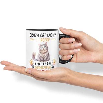 Vixar Crazy Cat Lady? I Prefer Sarcastic Joke Ceramic Coloured Mug Cup for Tea Coffee Hot Brew 330ml 11Oz