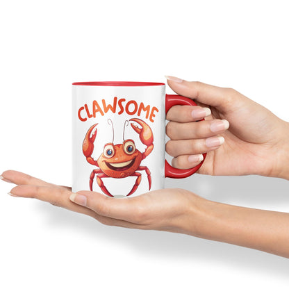Clawsome Crab, Joke sarkasm Sarcastic Ceramic Coloured Mug Cup for Tea Coffee Hot Brew 330ml 11Oz Gift