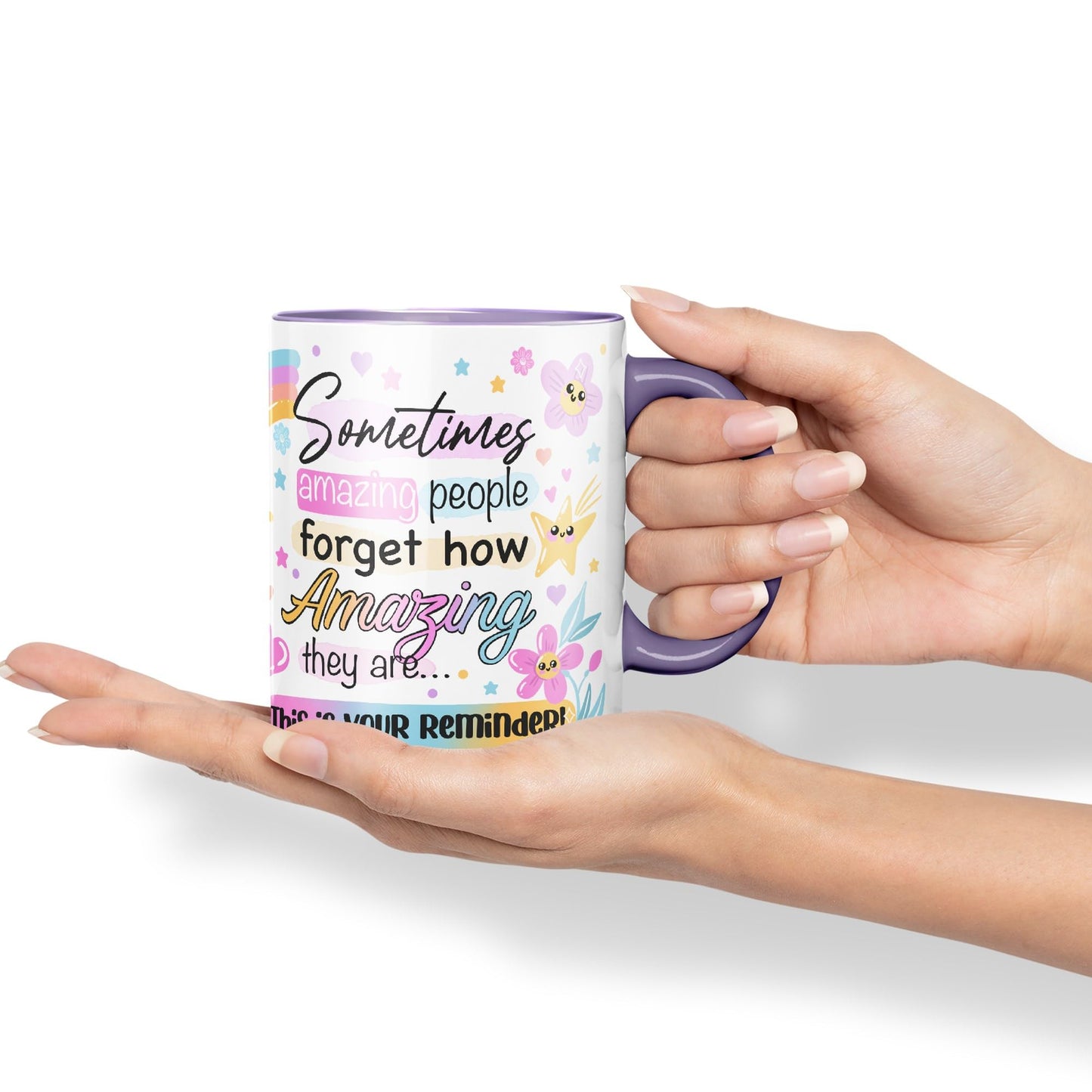 Vixar Sometimes Amazing People Forgot... Coloured Ceramic Mug Cup Gift 330ml 11oz Work Office Tea Coffee Gift