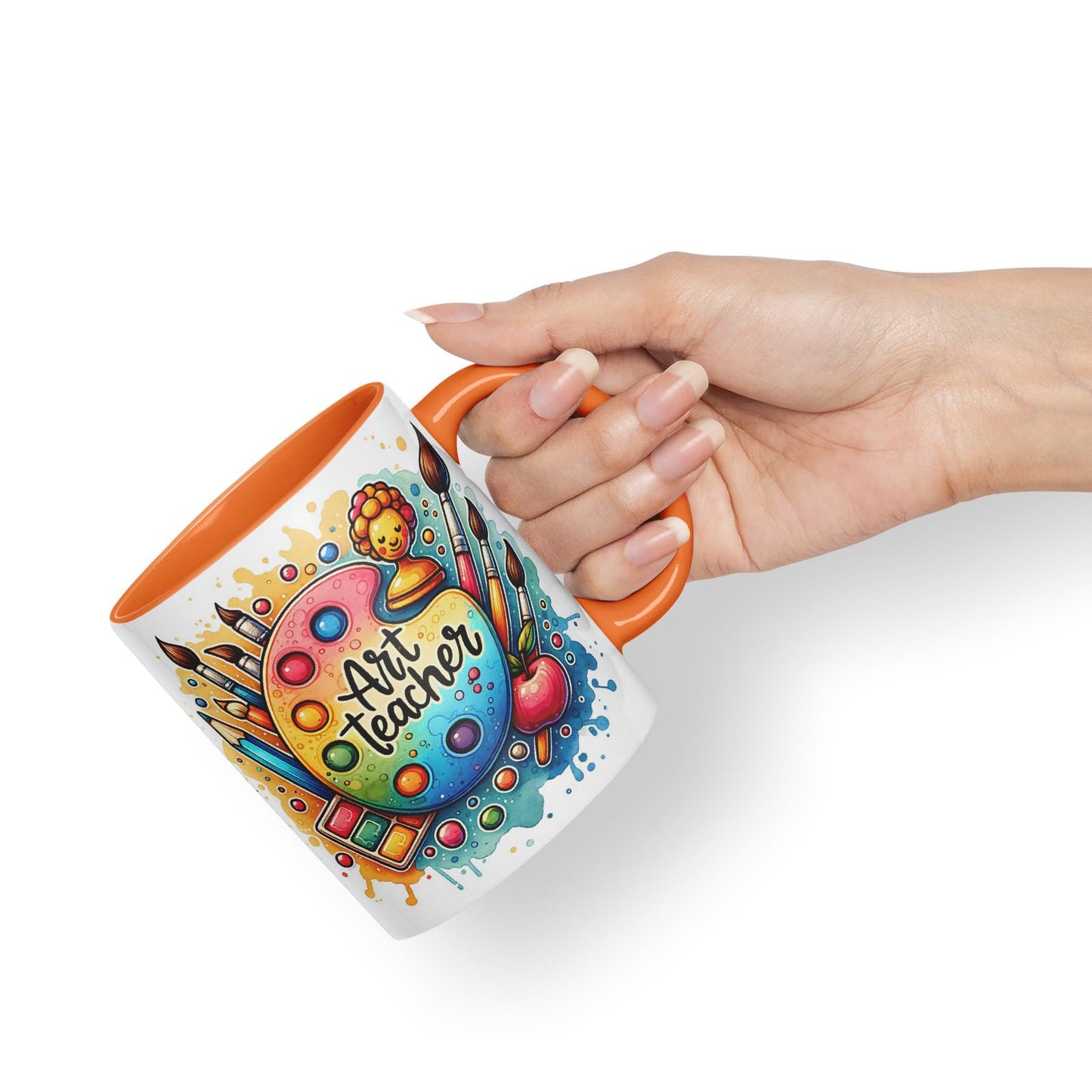 Vixar Art Teacher Mug Thank You, End of School Gift Ceramic Coloured Mug Cup for Tea Coffee Hot Brew 330ml 11Oz Gift