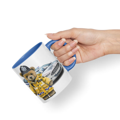 Vixar Teddy Bear Policeman Police Themed Ceramic Mug Coloured Mug Cup Gift Birthday Work Office Tea Coffee
