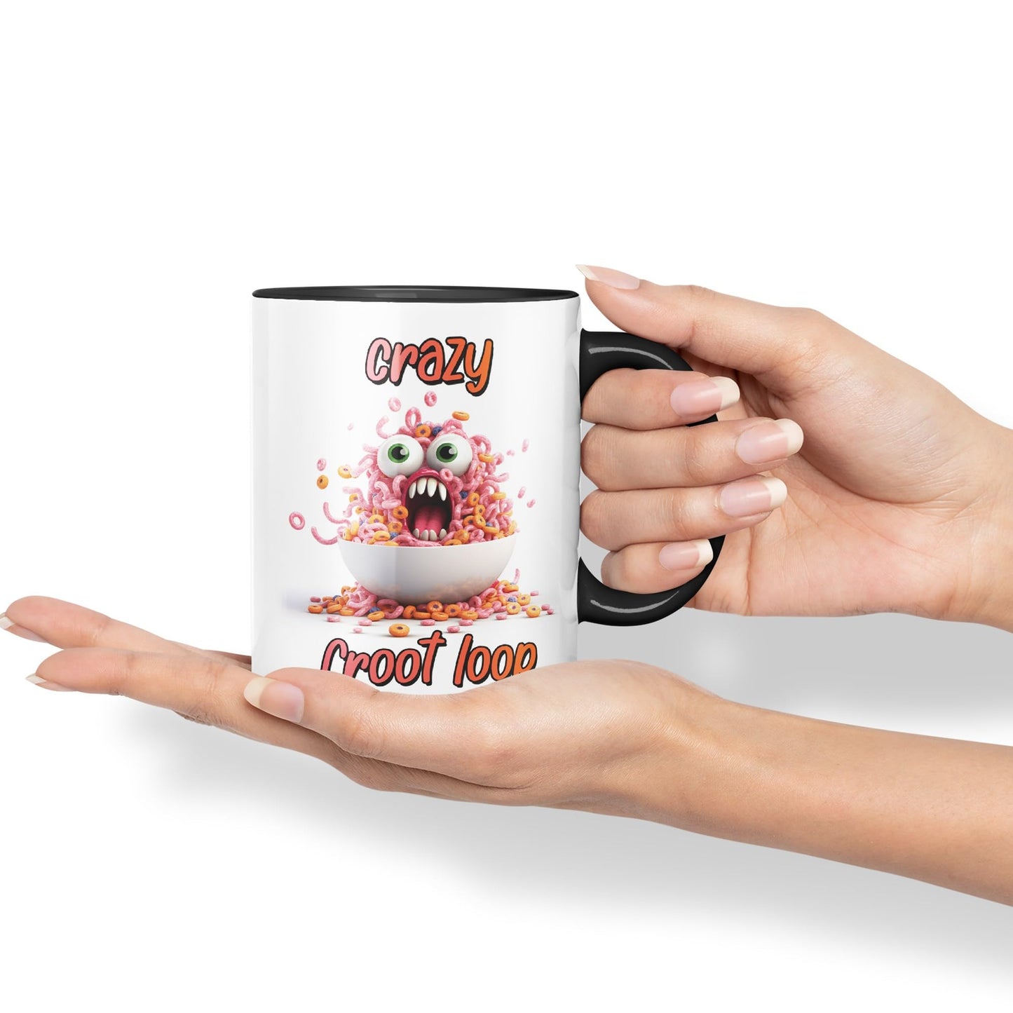 Crazy Froot Loop breakfest Joke sarkasm Sarcastic Ceramic Coloured Mug Cup for Tea Coffee Hot Brew 330ml 11Oz Gift