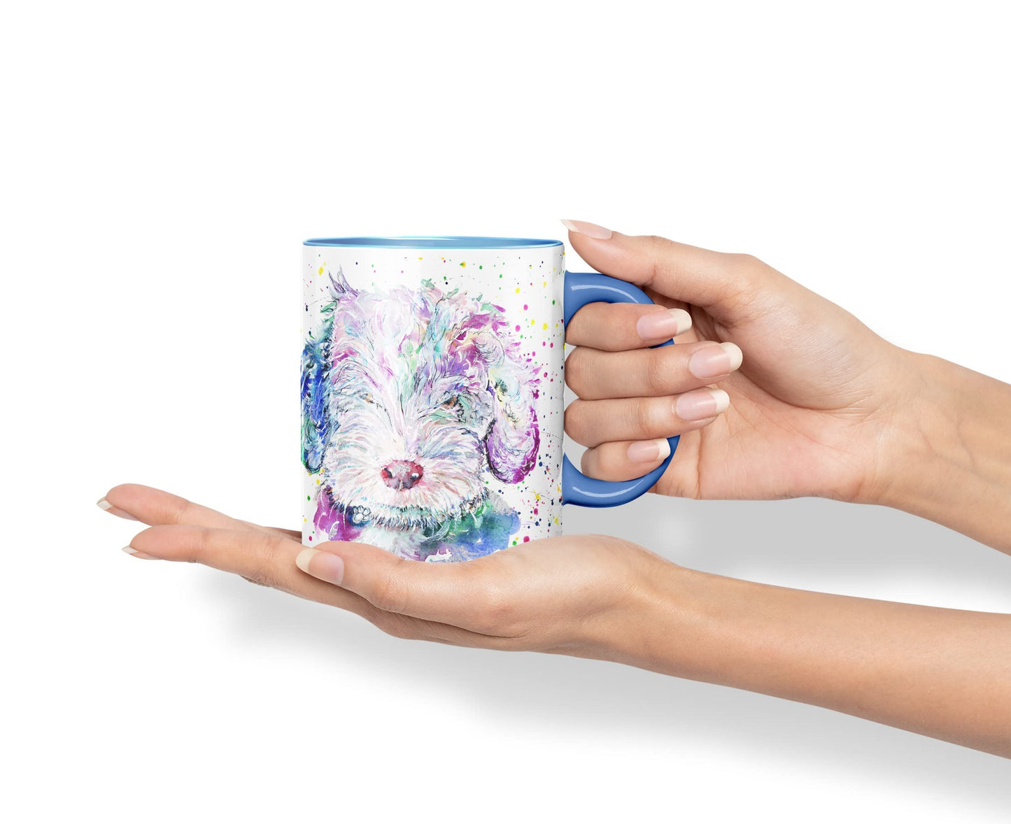 Vixar Cockapoo Cockerpoo Dog Pet Animals Watercolour Art Coloured Mug Cup Gift Birthday Work Office Tea Coffee