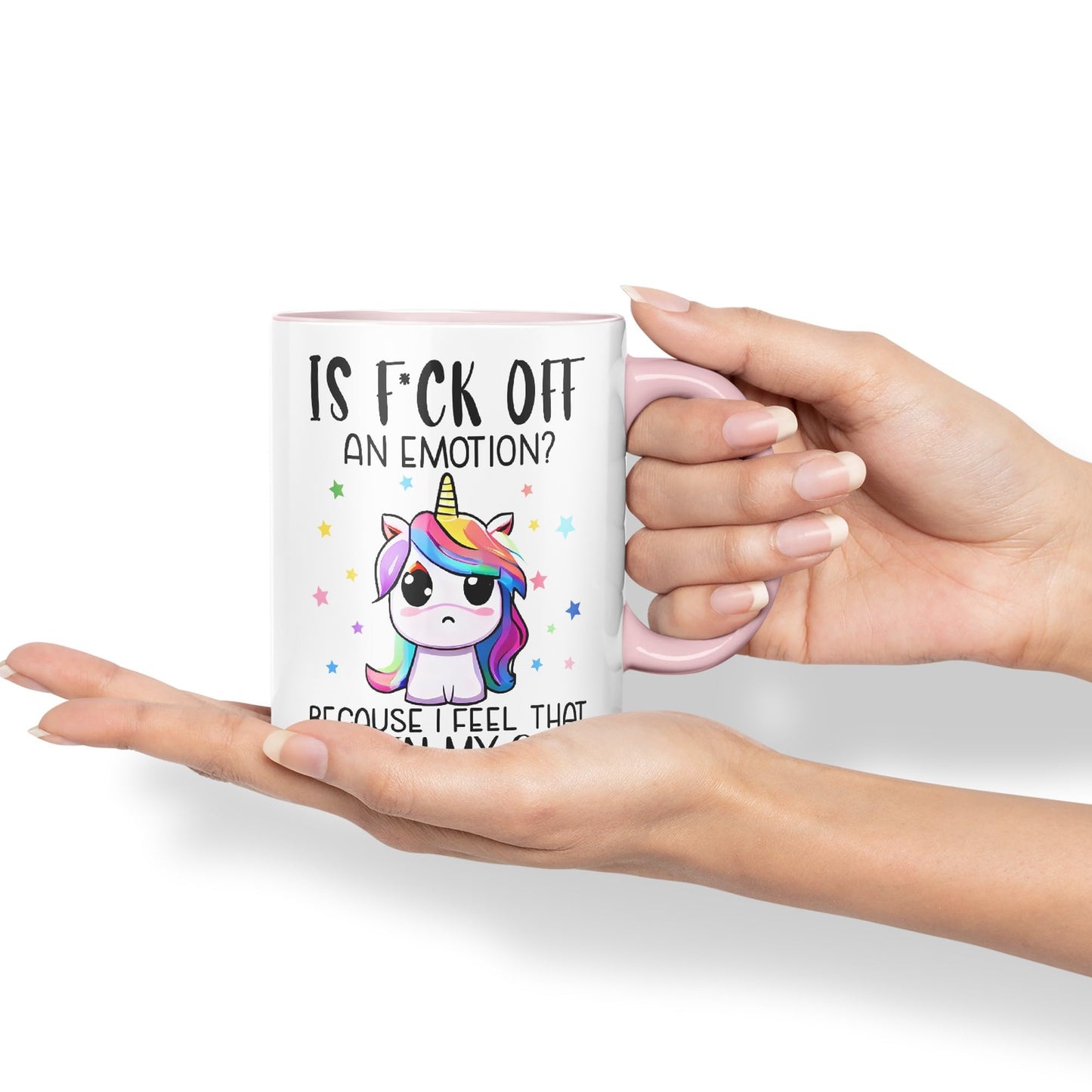 is f*ck Off, Bucause I Feel That shi*t in My Soul Unicorn Joke sarkasm Sarcastic Ceramic Coloured Mug Cup for Tea Coffee Hot Brew 330ml 11Oz Gift