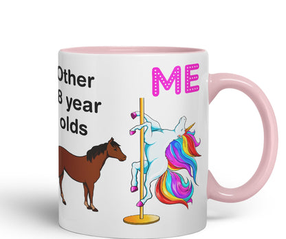 Vixar Pole Dance Unicorn 18th Birthday Other 18 Year Older Coloured 330 ml Mug Cup Gift Work Office Tea Coffee