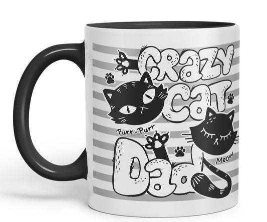 Vixar Crazy Cat Dad Ceramic Mug Coloured Mug Cup Gift Tea Coffee Father's Day Christmas