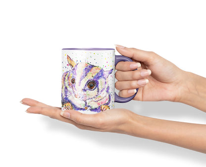 Vixar Sugar Glider Australian wildlifeanimals Watercolour Art Coloured Mug Cup Gift Birthday Work Office Tea Coffee