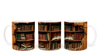Vixar Book Wall Mug Ceramic Mug Cup Gift for Reading Lovers, 10oz V1