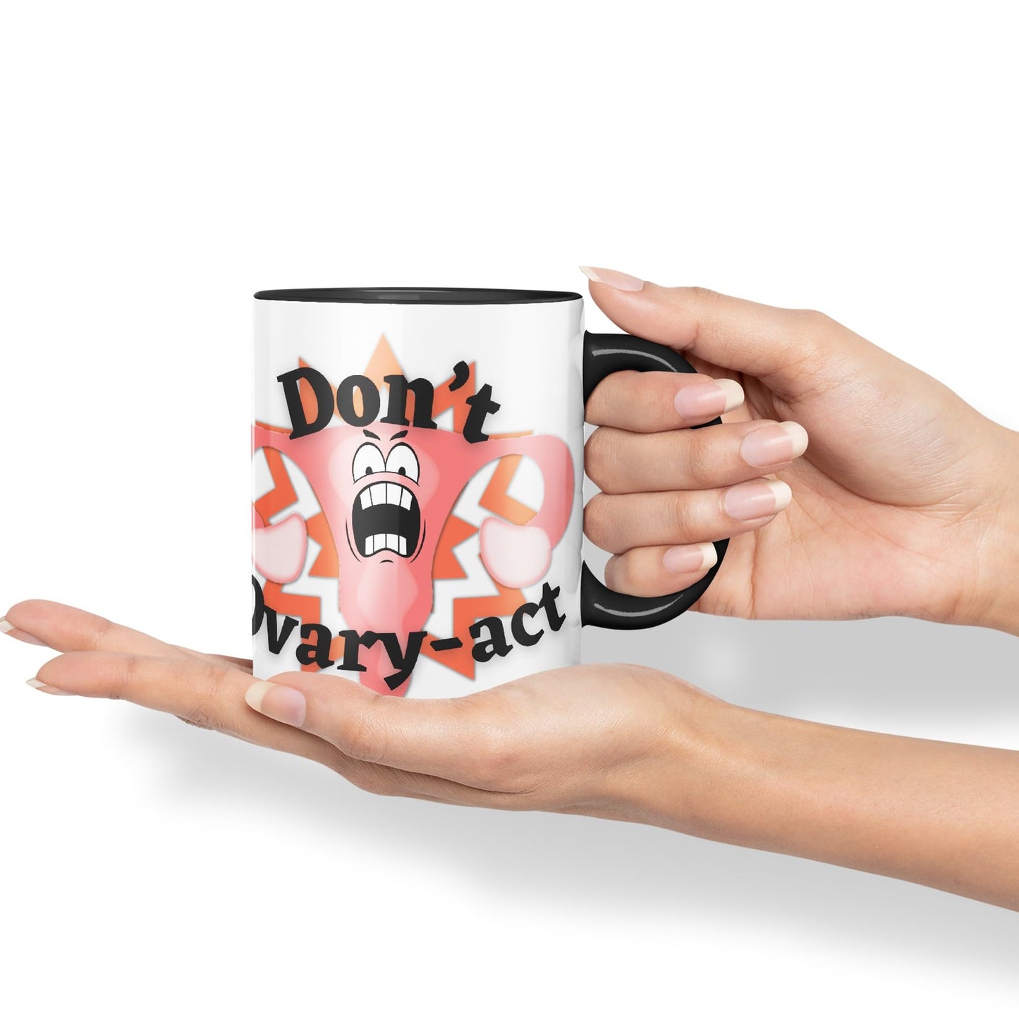 Vixar Anatomy Pun Humor Don't Ovary-act Coloured Ceramic 330 ml Mug Cup Gift Birthday Work Office Tea Coffee