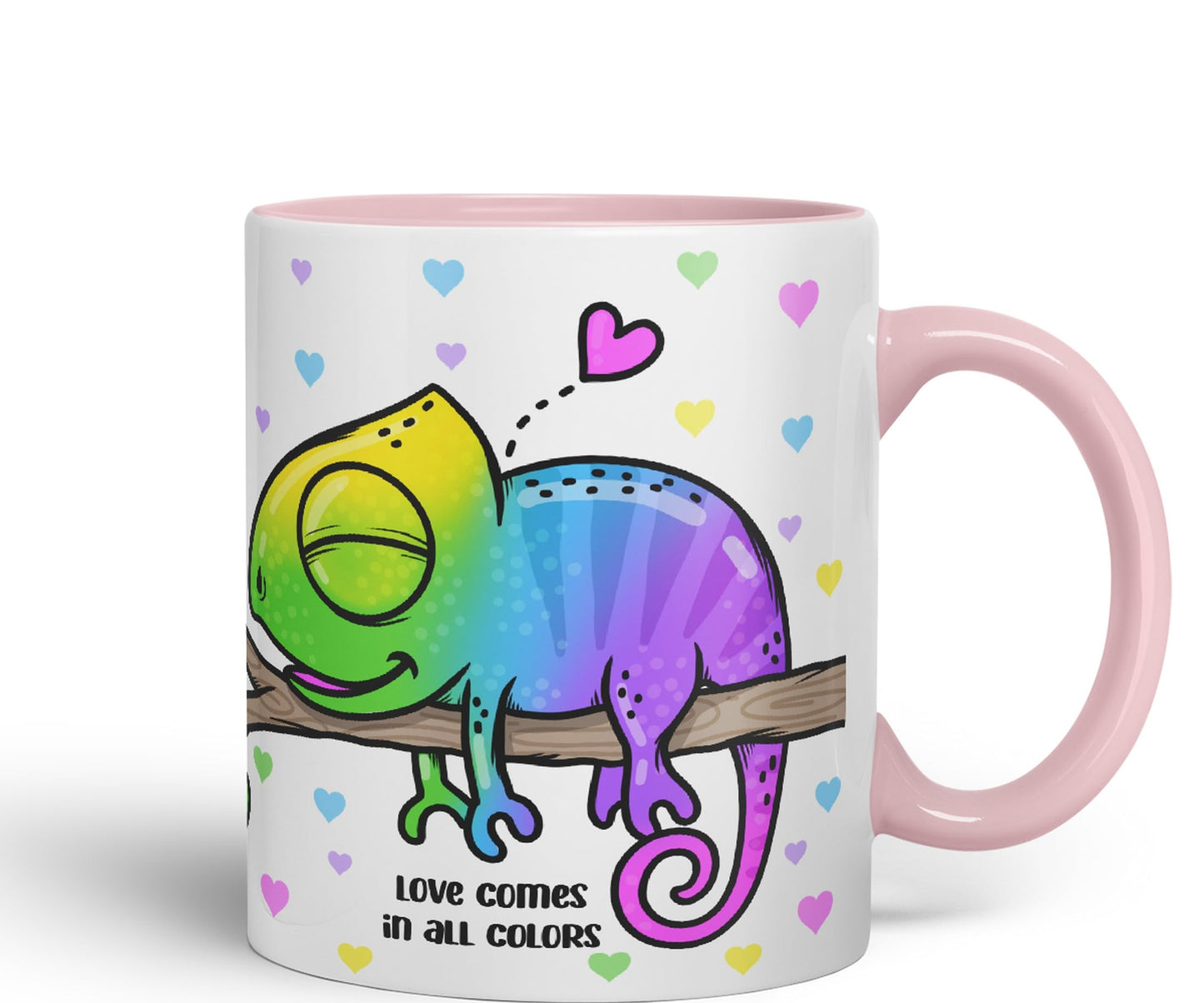 Vixar Love Comes in... Colors Chameleon Coloured Ceramic Mug Cup Gift 330ml 11oz Work Office Tea Coffee Valentines