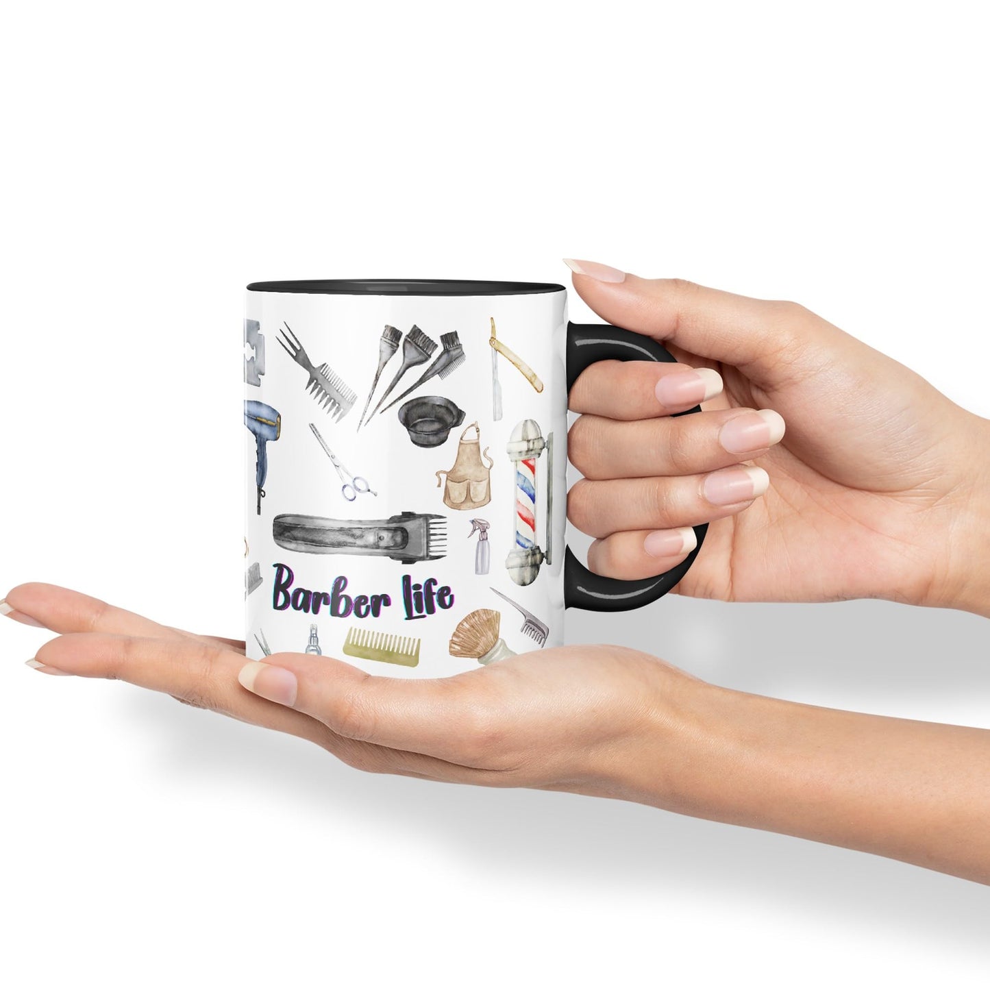 Barber Life hairdresser Ceramic Coloured Mug Cup for Tea Coffee Hot brew 330ml 11Oz Gift