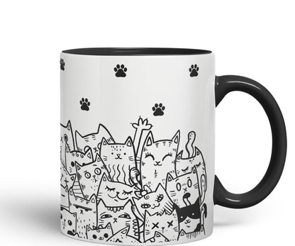 Vixar Cats mom dad Paws cat Lovers Coloured Ceramic Mug Cup Gift 330ml 11oz Work Office Tea Coffee