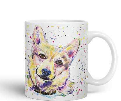 Vixar Corgi Dog Pet Animals Watercolour Art Coloured 330 ml Mug Cup Gift Birthday Work Office Tea Coffee