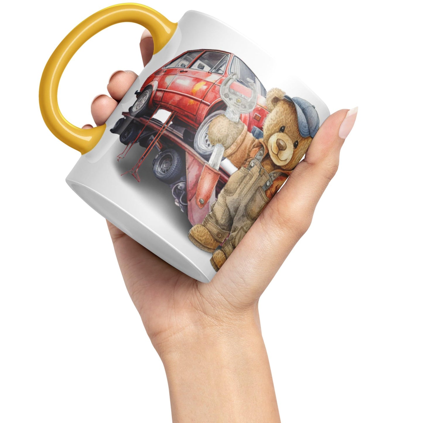Vixar Teddy Bear Mechanic Ceramic Mug Coloured Mug Cup Gift Birthday Work Office Tea Coffee