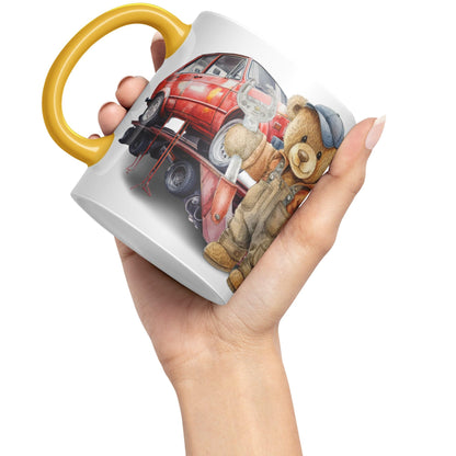 Vixar Teddy Bear Mechanic Ceramic Mug Coloured Mug Cup Gift Birthday Work Office Tea Coffee