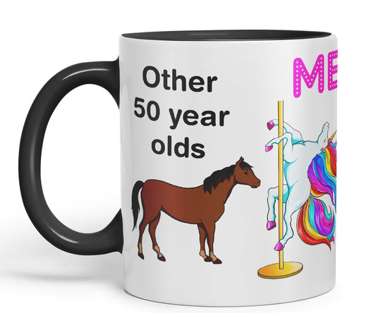 Vixar Pole Dance Unicorn 50th Birthday Other 50 Year Older Coloured 330 ml Mug Cup Gift Work Office Tea Coffee