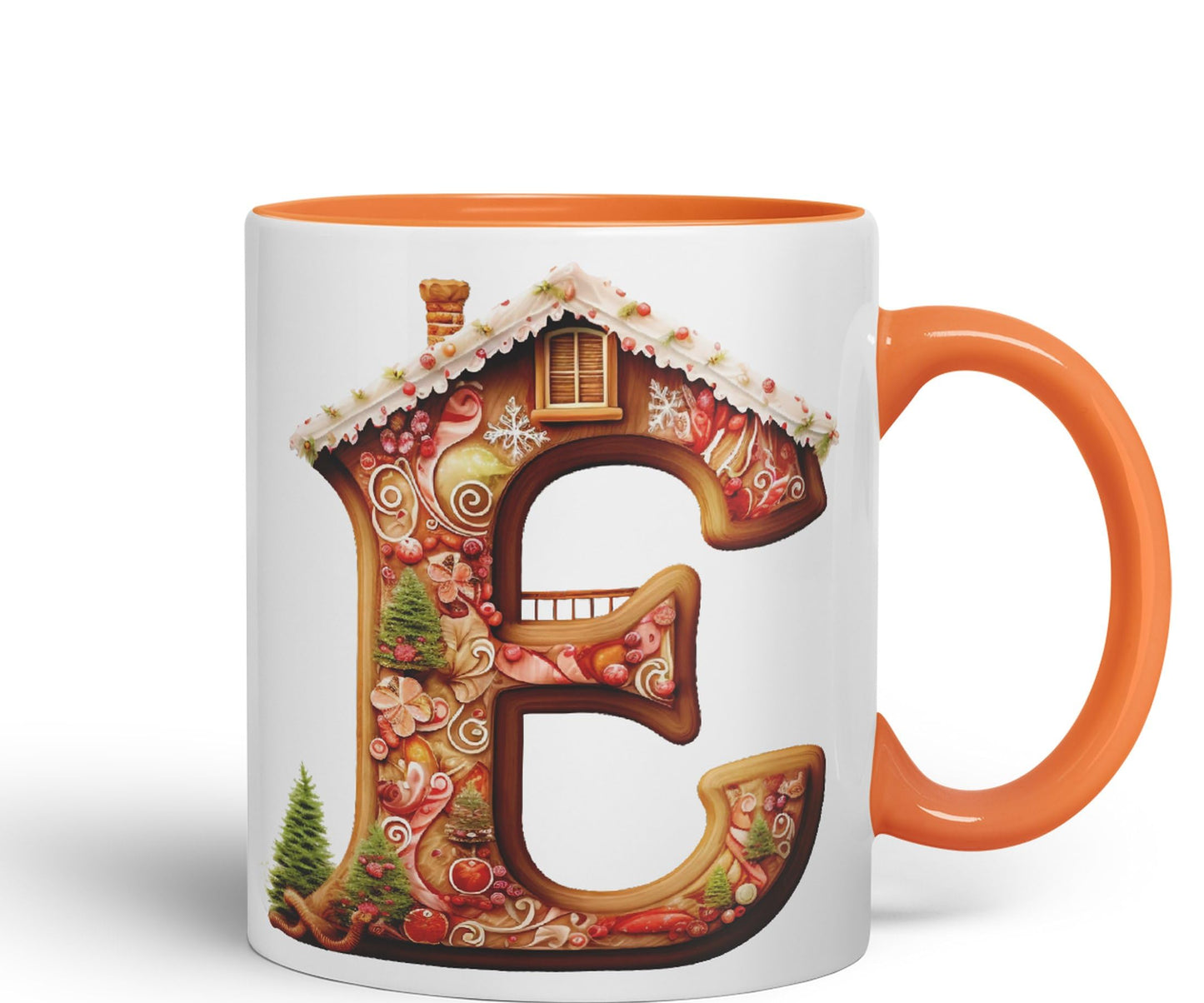 Ginger Alphabet Monogram Letters Letter Gingerbread Man Baked Joke sarkasm Sarcastic Orange Ceramic Coloured Mug Cup for Tea Coffee Hot Brew 330ml 11Oz Gift