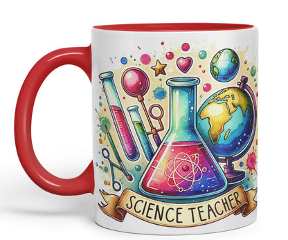Vixar Science Teacher Teacher Mug Thank You, End of School Gift Ceramic Coloured Mug Cup for Tea Coffee Hot Brew 330ml 11Oz Gift