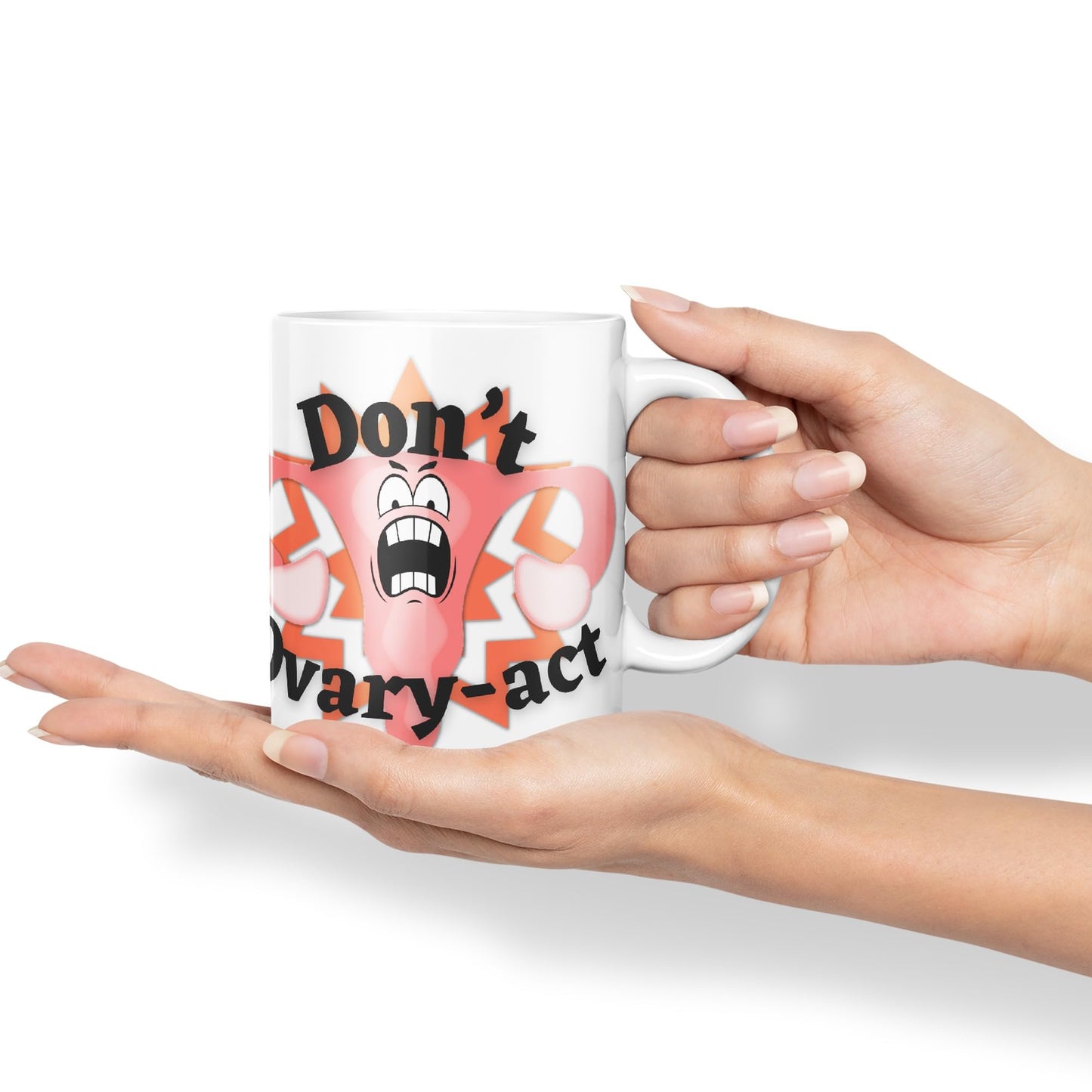 Vixar Anatomy Pun Humor Don't Ovary-act Coloured Ceramic 330 ml Mug Cup Gift Birthday Work Office Tea Coffee