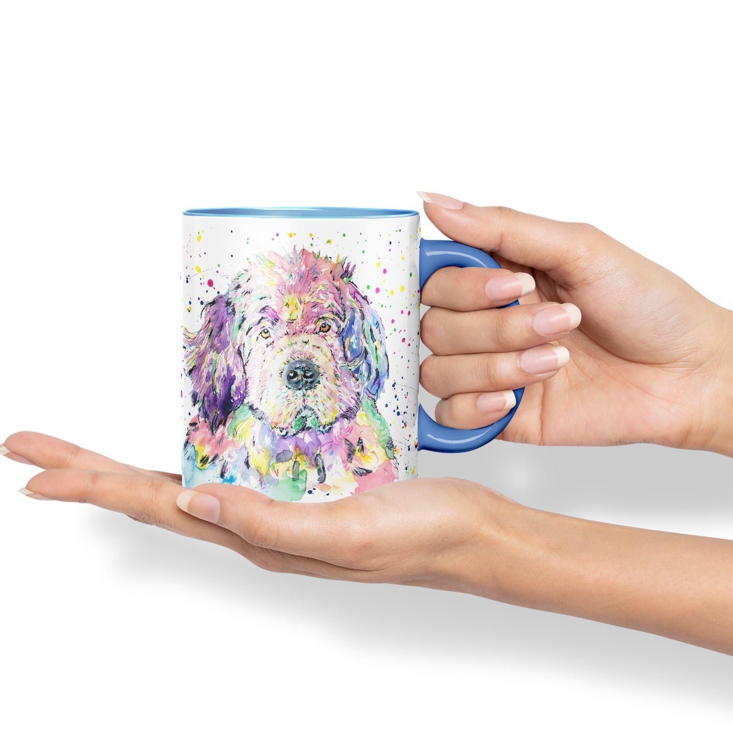 Newfoundland Dog Pet animals Watercolour Ceramic Coloured Mug Cup for Tea Coffee Hot brew 330ml 11Oz Gift