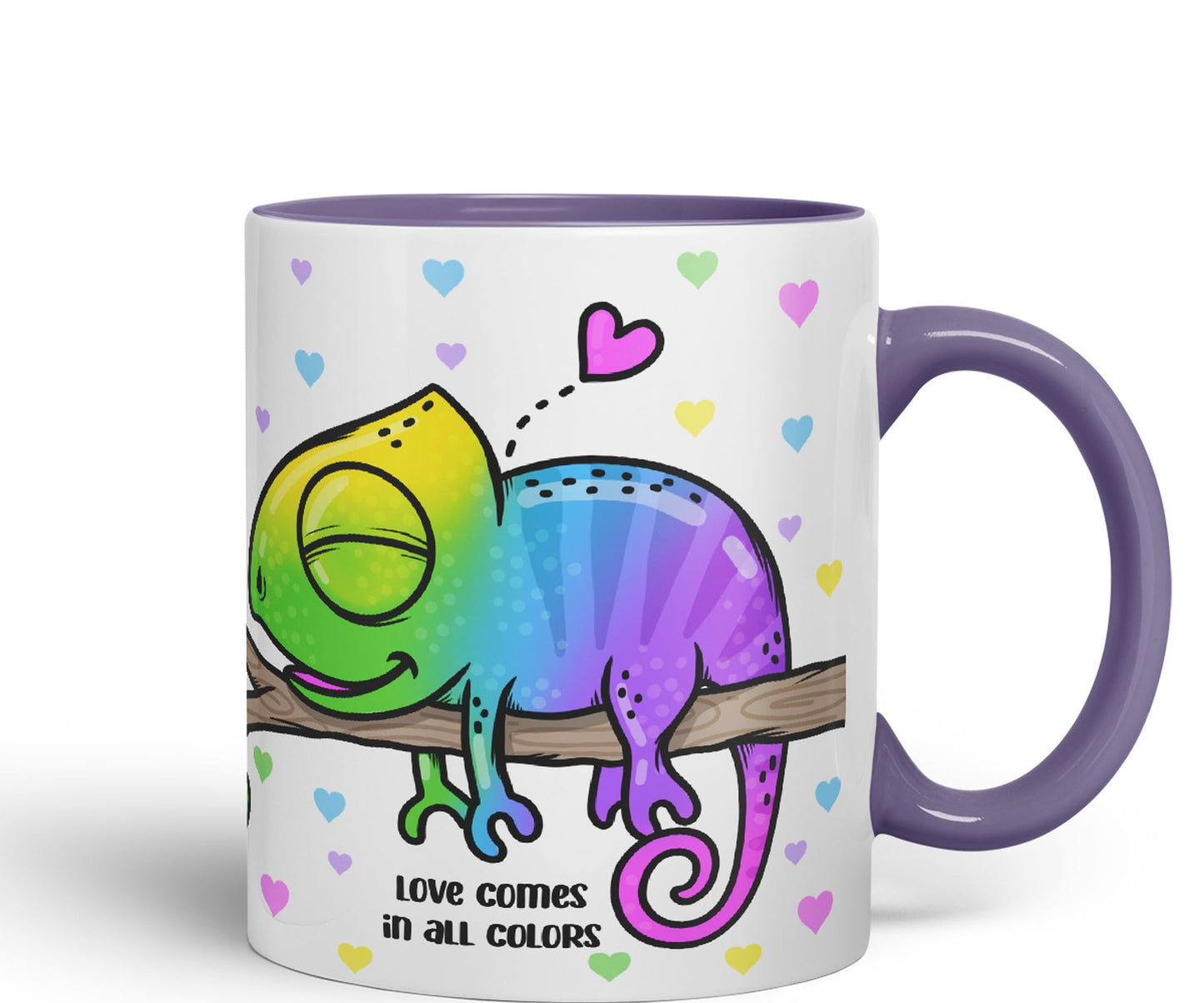 Vixar Love Comes in... Colors Chameleon Coloured Ceramic Mug Cup Gift 330ml 11oz Work Office Tea Coffee Valentines