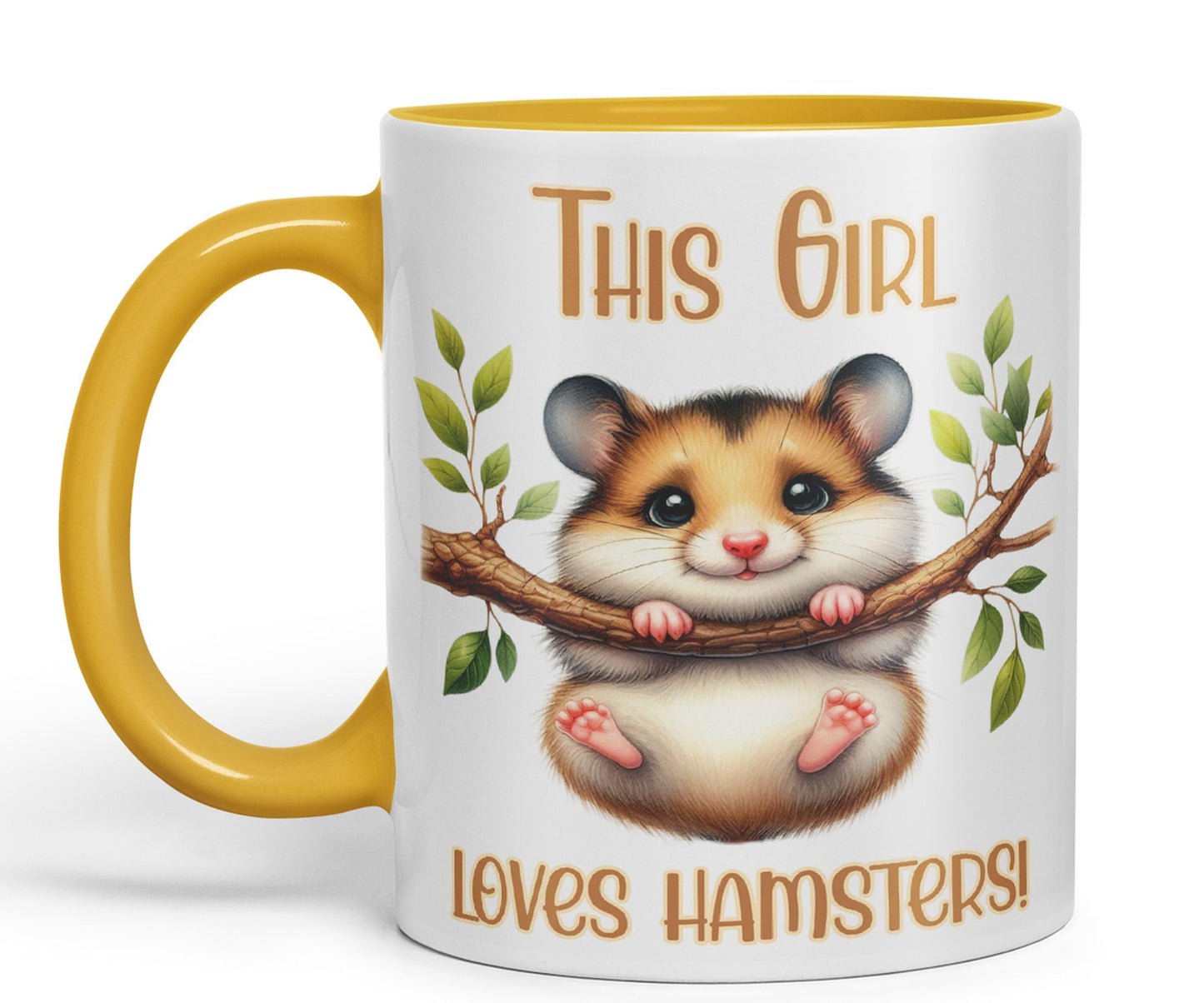 This Girl Loves Hamster Joke sarkasm Sarcastic Ceramic Coloured Mug Cup for Tea Coffee Hot Brew 330ml 11Oz Gift