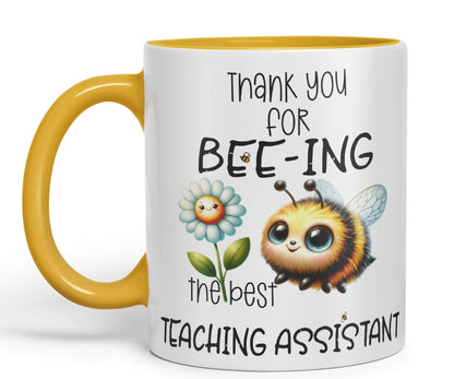 Teaching Assistant Thank You for Bee-ing The best teacher Ceramic Coloured Mug Cup for Tea Coffee Hot brew 330ml 11Oz