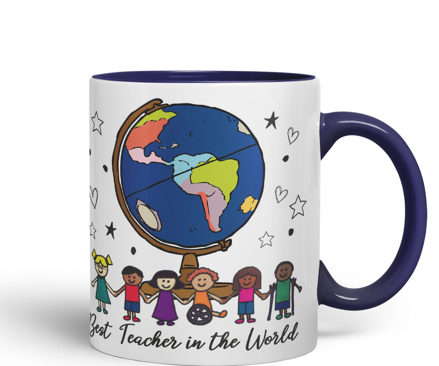 Vixar Best Teacher in The World, Teacher Mug, Teacher Gift from Kids, School Gift, end of Year